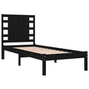vidaXL fekete tömör fenyőfa ágykeret 100 x 200 cm