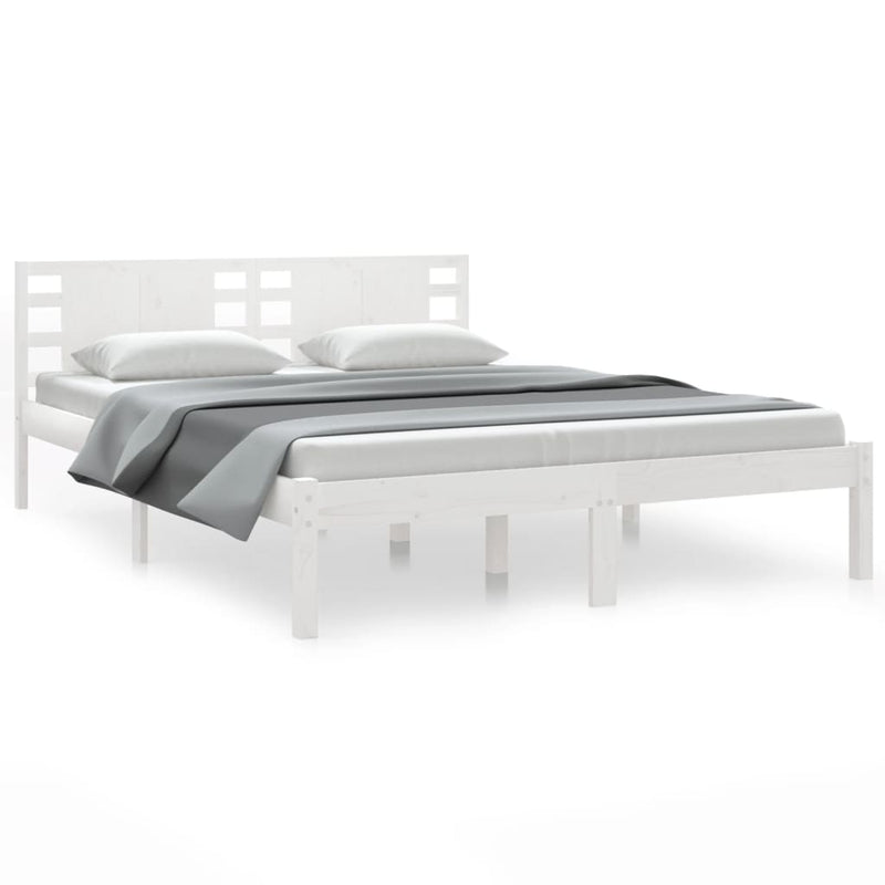 vidaXL fehér tömör fenyőfa ágy matrac nélkül 120 x 200 cm