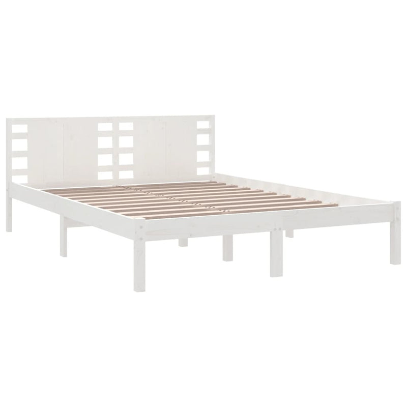 vidaXL fehér tömör fenyőfa ágy matrac nélkül 120 x 200 cm