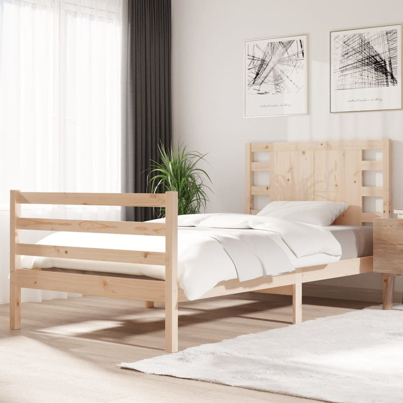 vidaXL tömör fenyőfa ágy matrac nélkül 75 x 190 cm