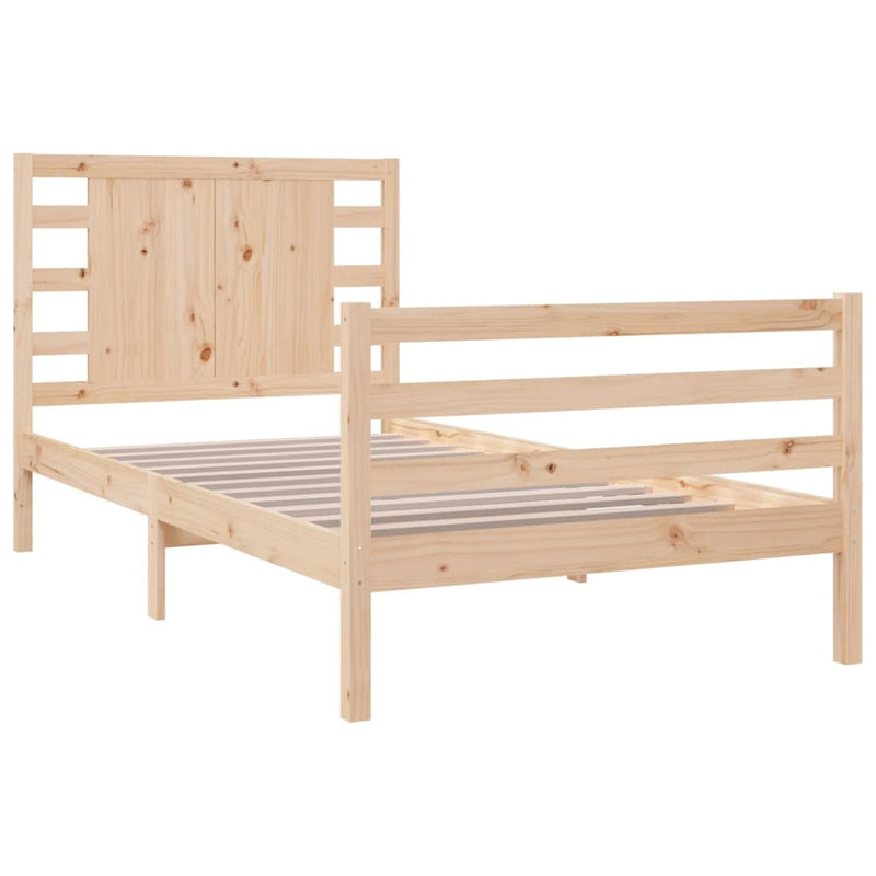 vidaXL tömör fenyőfa ágykeret matrac nélkül 90 x 190 cm