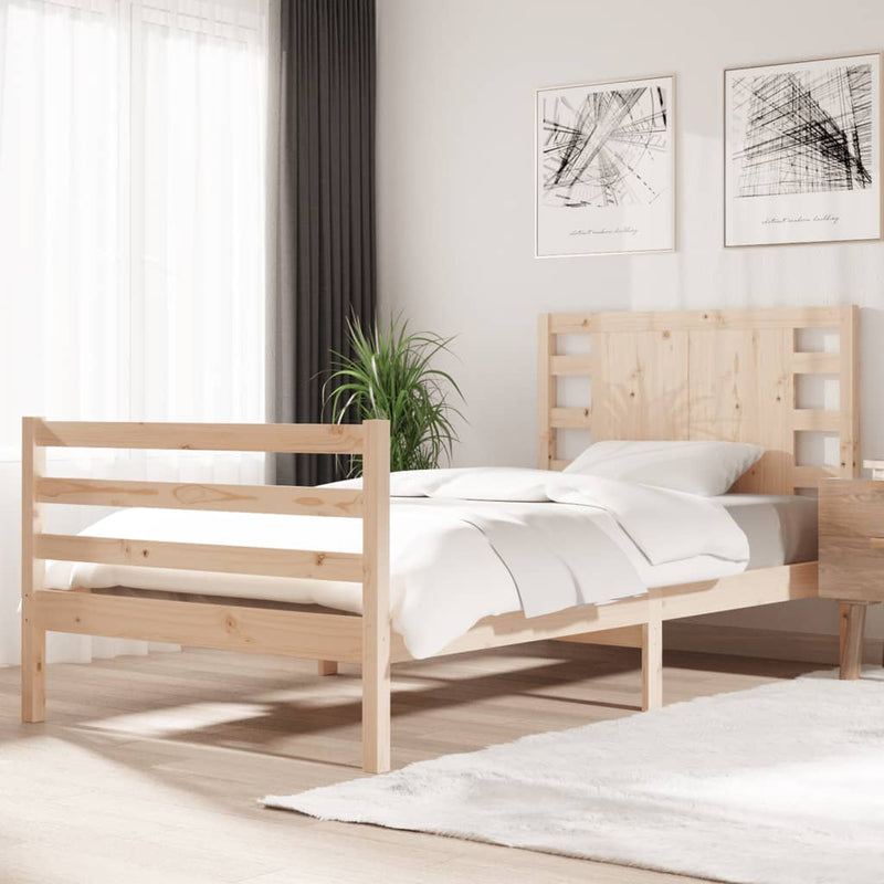 vidaXL tömör fenyőfa ágykeret matrac nélkül 90 x 190 cm