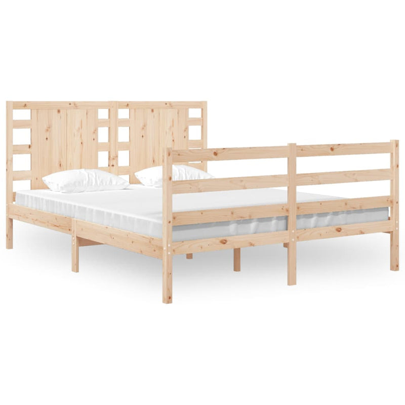 vidaXL tömör fenyőfa ágy matrac nélkül 120 x 190 cm
