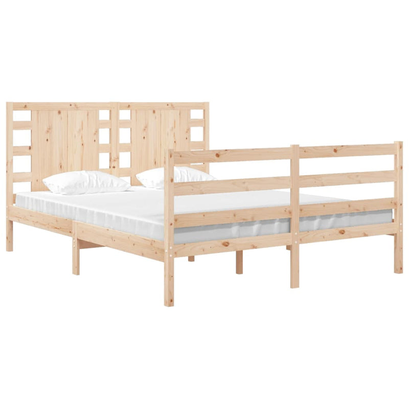 vidaXL tömör fenyőfa ágy matrac nélkül 120 x 190 cm