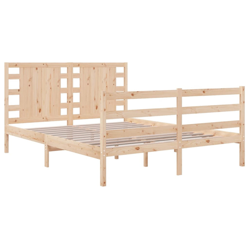 vidaXL tömör fenyőfa ágy matrac nélkül 120 x 190 cm