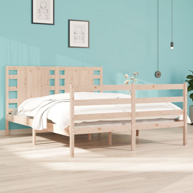 vidaXL tömör fenyőfa ágy matrac nélkül 120 x 190 cm