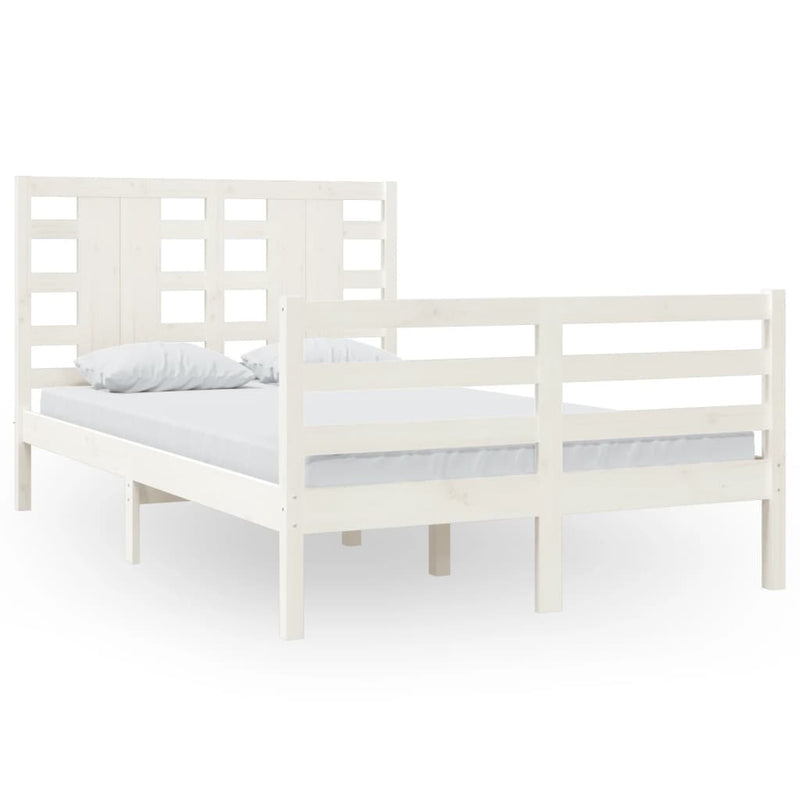 vidaXL fehér tömör fenyőfa ágy matrac nélkül 120 x 200 cm