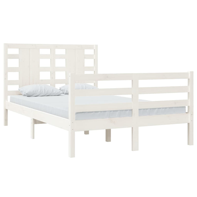 vidaXL fehér tömör fenyőfa ágy matrac nélkül 120 x 200 cm