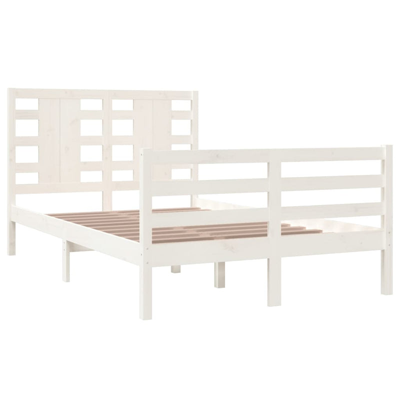 vidaXL fehér tömör fenyőfa ágy matrac nélkül 120 x 200 cm