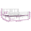 vidaXL szürke tömör fenyőfa ágykeret 200 x 200 cm