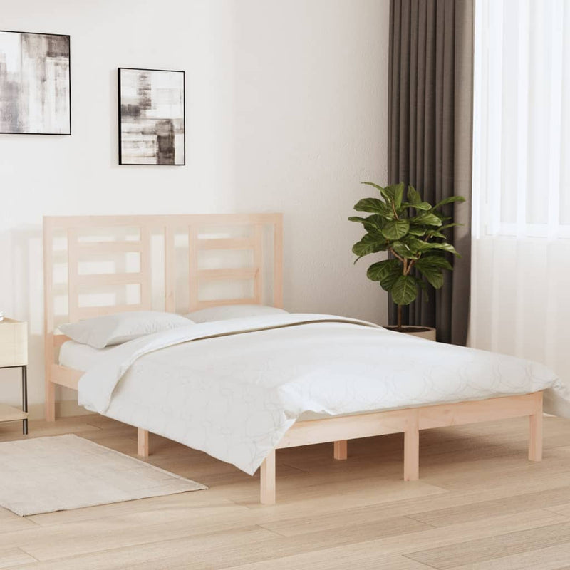vidaXL tömör fenyőfa ágy matrac nélkül 140 x 190 cm