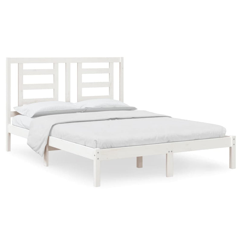 vidaXL fehér tömör fenyőfa ágy matrac nélkül 140x190 cm