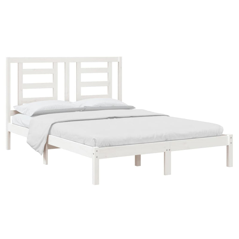 vidaXL fehér tömör fenyőfa ágy matrac nélkül 140x190 cm