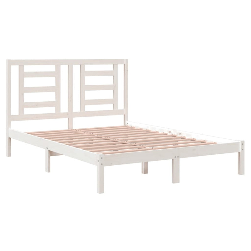 vidaXL fehér tömör fenyőfa ágy matrac nélkül 140x190 cm