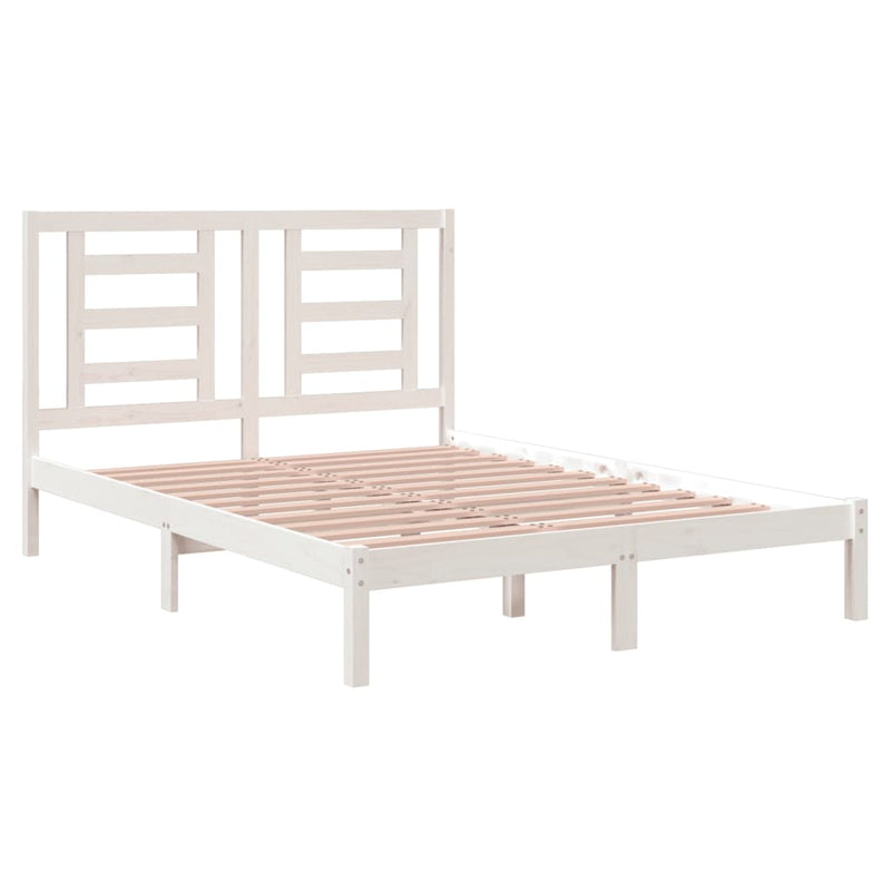 vidaXL fehér tömör fenyőfa ágy matrac nélkül 140 x 200 cm
