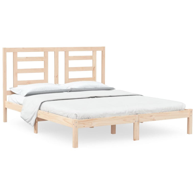 vidaXL tömör fenyőfa ágy matrac nélkül 150x200 cm