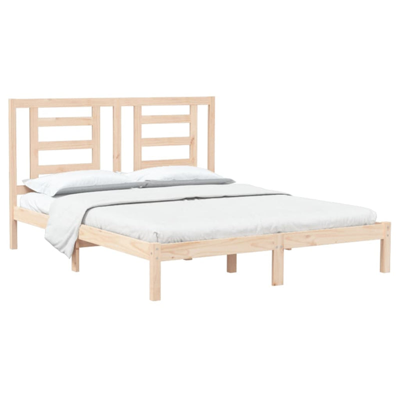 vidaXL tömör fenyőfa ágy matrac nélkül 150x200 cm