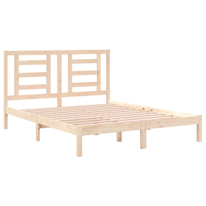 vidaXL tömör fenyőfa ágy matrac nélkül 150x200 cm