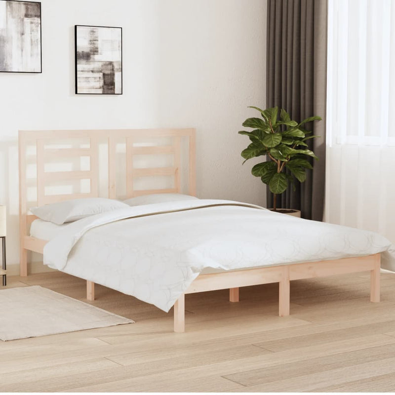vidaXL tömör fenyőfa ágy matrac nélkül 150x200 cm