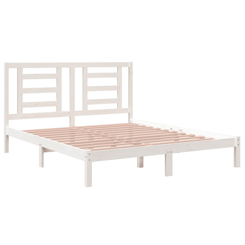vidaXL fehér tömör fenyőfa ágy matrac nélkül 160 x 200 cm