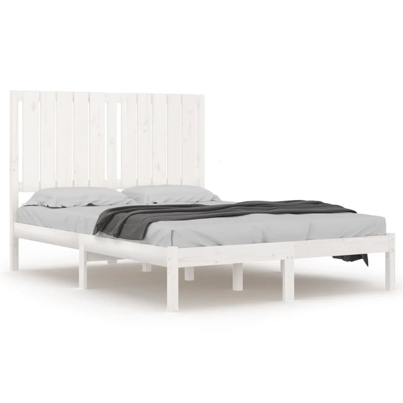 vidaXL Small Double fehér tömör fa ágykeret 120 x 190 cm