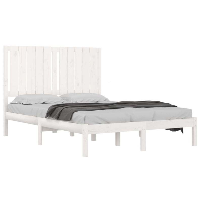 vidaXL Small Double fehér tömör fa ágykeret 120 x 190 cm