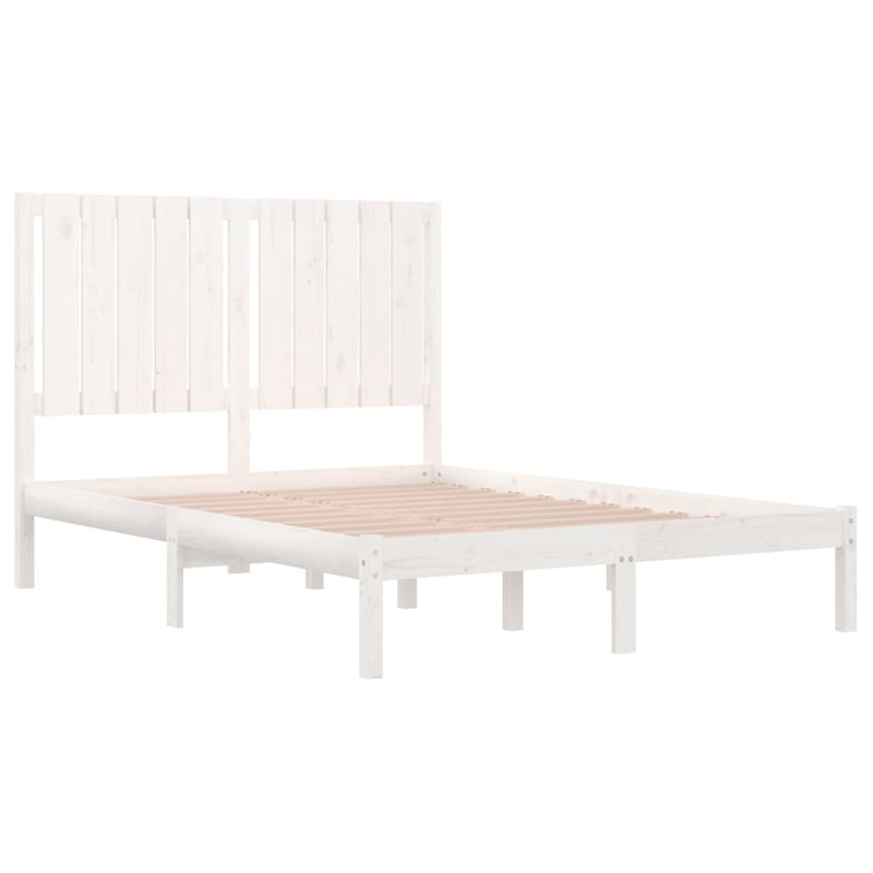 vidaXL Small Double fehér tömör fa ágykeret 120 x 190 cm