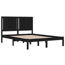 vidaXL fekete tömör fenyőfa ágykeret 140x190 cm