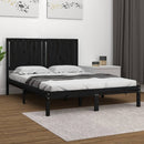 vidaXL fekete tömör fenyőfa ágykeret 140x190 cm