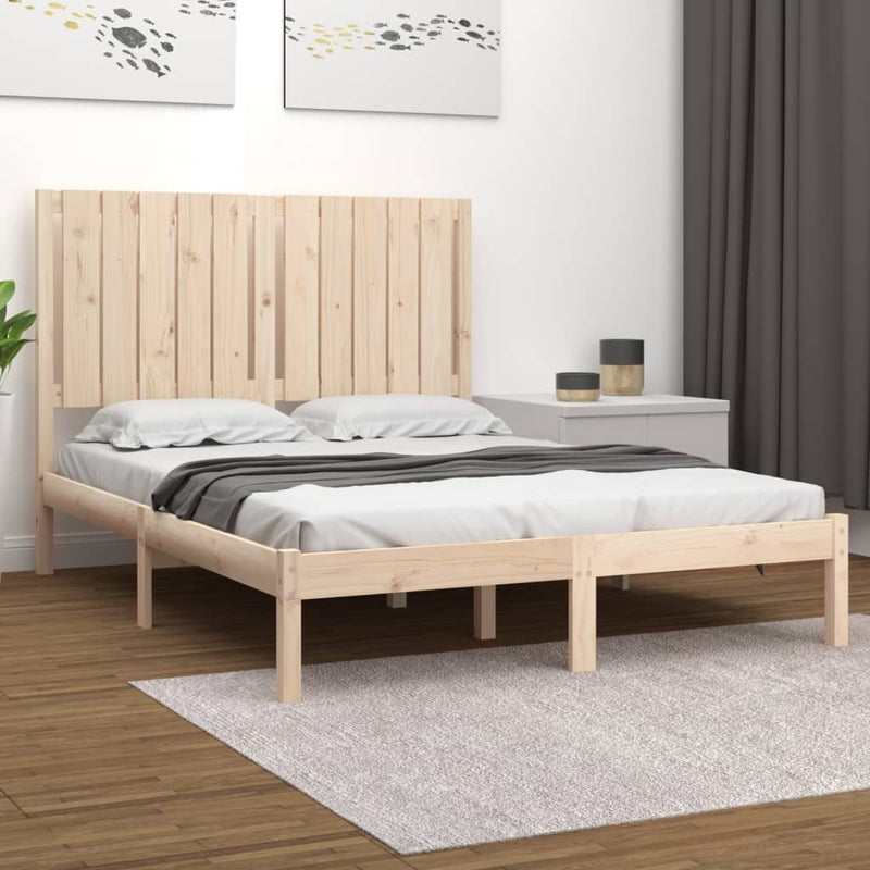 vidaXL tömör fenyőfa ágykeret ágy matrac nélkül 120 x 200 cm