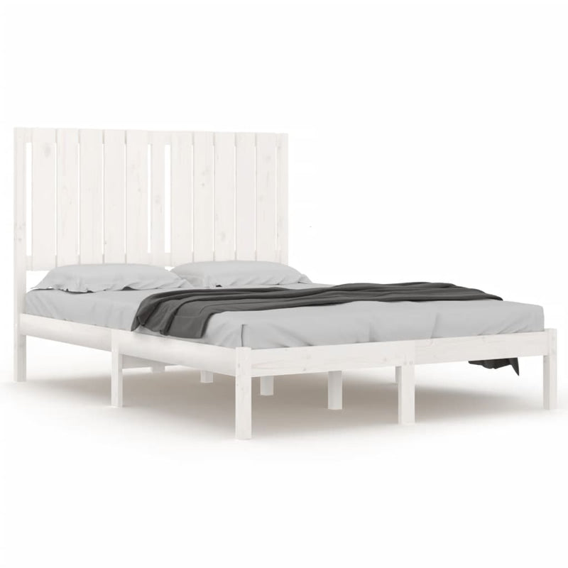 vidaXL fehér tömör fenyőfa ágy matrac nélkül 120 x 200 cm