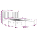 vidaXL fekete tömör fenyőfa ágykeret 200 x 200 cm