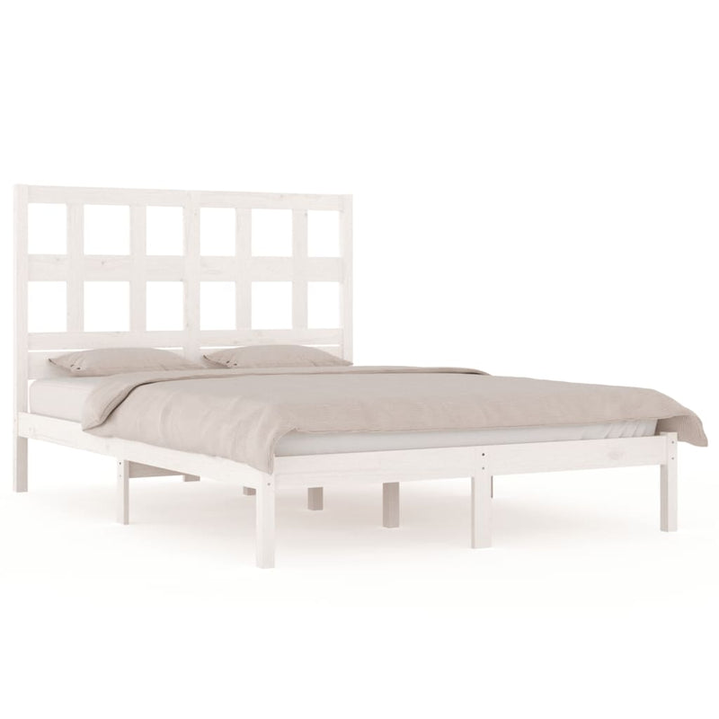 vidaXL fehér tömör fenyőfa ágy matrac nélkül 120 x 190 cm