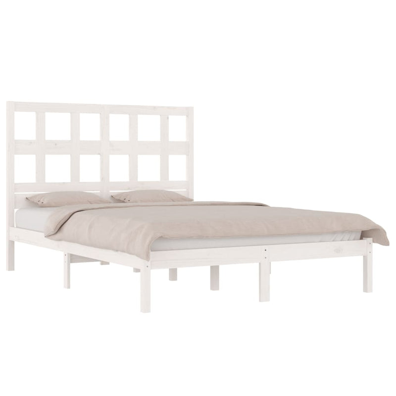 vidaXL fehér tömör fenyőfa ágy matrac nélkül 120 x 190 cm