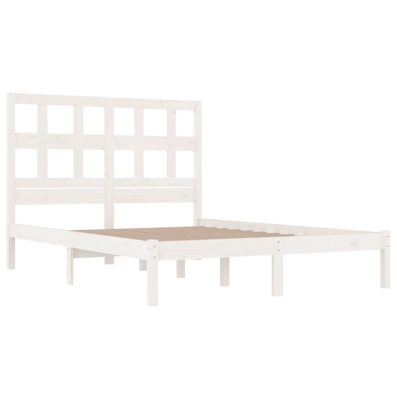 vidaXL fehér tömör fenyőfa ágy matrac nélkül 120 x 190 cm
