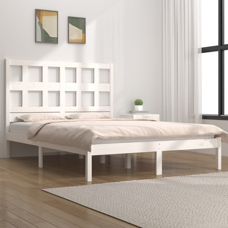 vidaXL fehér tömör fenyőfa ágy matrac nélkül 120 x 190 cm