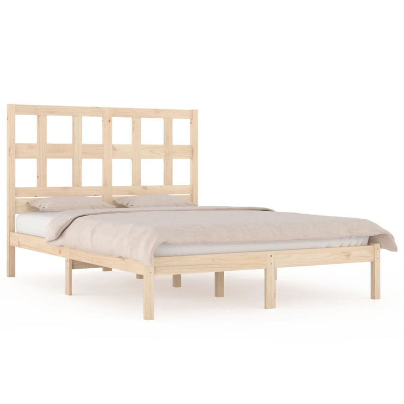 vidaXL tömör fenyőfa ágy matrac nélkül 135 x 190 cm