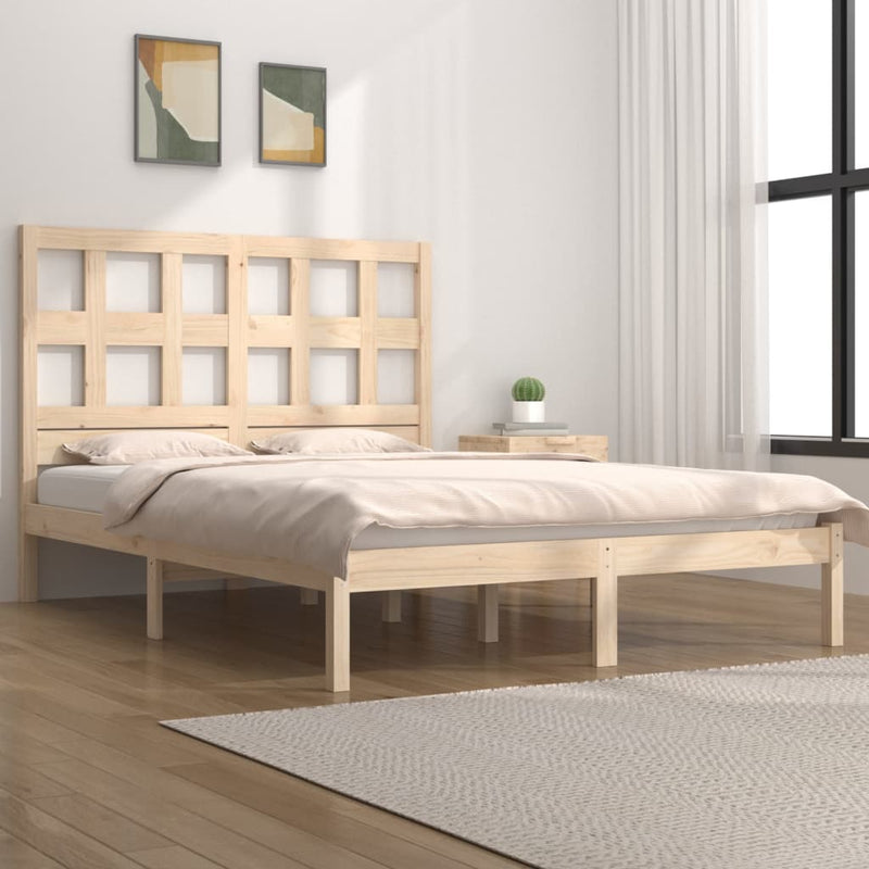 vidaXL tömör fenyőfa ágy matrac nélkül 135 x 190 cm
