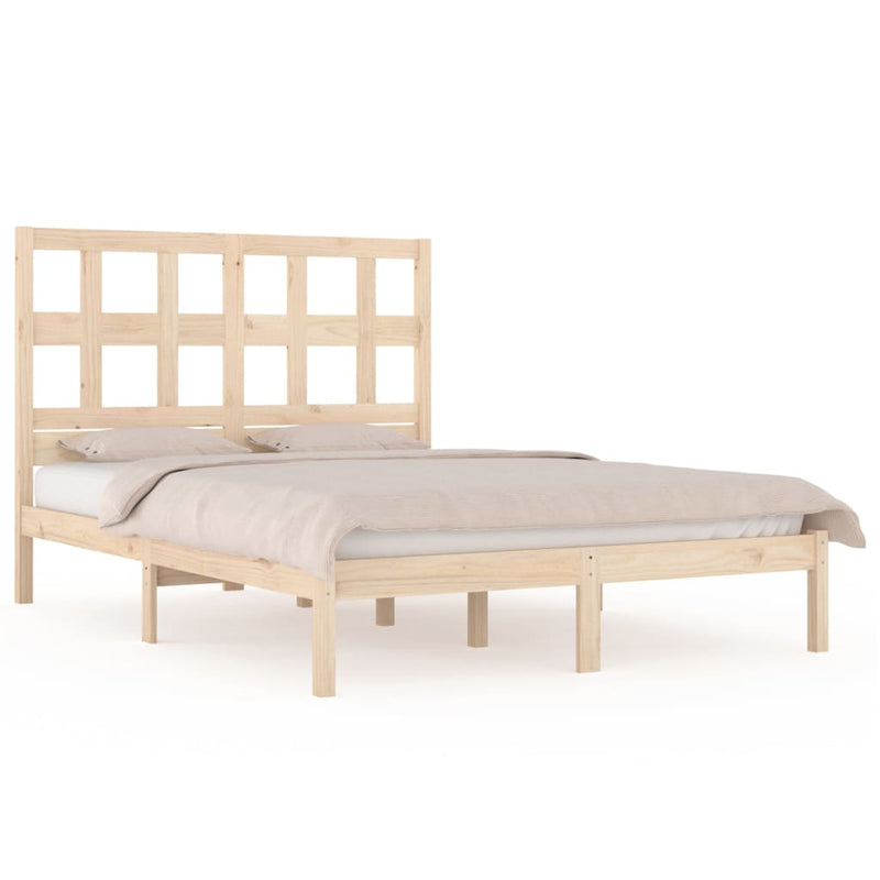 vidaXL tömör fenyőfa ágykeret ágy matrac nélkül 120 x 200 cm