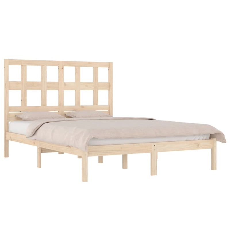 vidaXL tömör fenyőfa ágykeret ágy matrac nélkül 120 x 200 cm