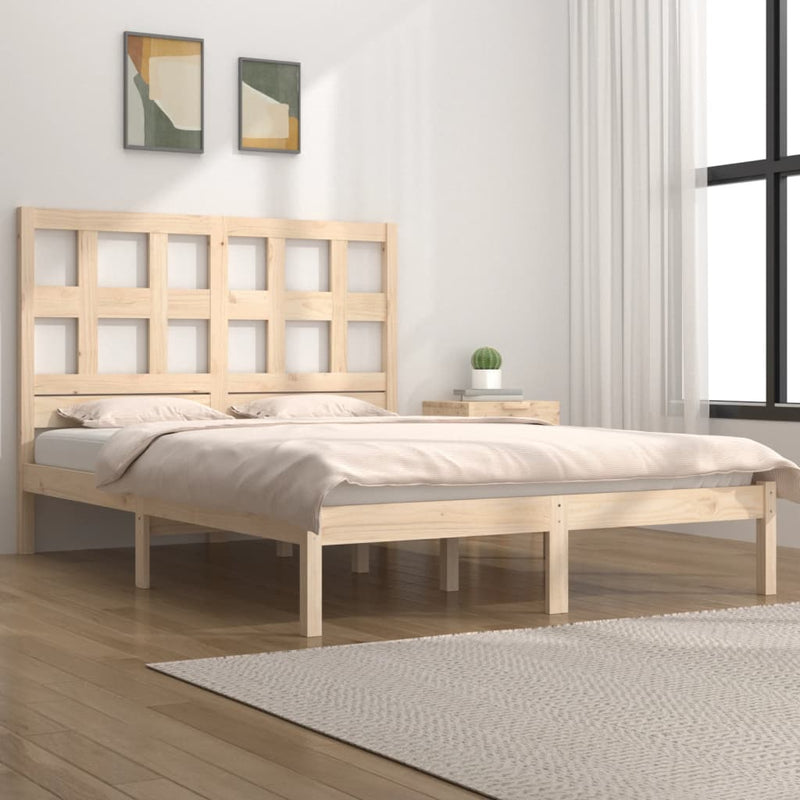 vidaXL tömör fenyőfa ágykeret ágy matrac nélkül 120 x 200 cm