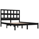 vidaXL fekete tömör fenyőfa ágykeret 200 x 200 cm