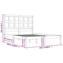 vidaXL fekete tömör fenyőfa ágykeret 200 x 200 cm