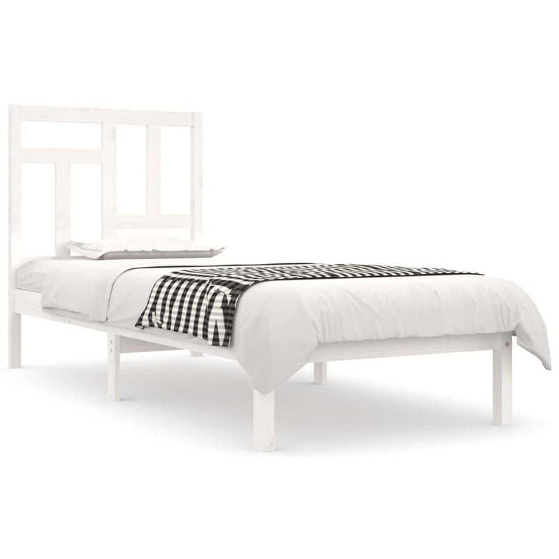 vidaXL fehér tömör fenyőfa ágykeret matrac nélkül 90 x 190 cm