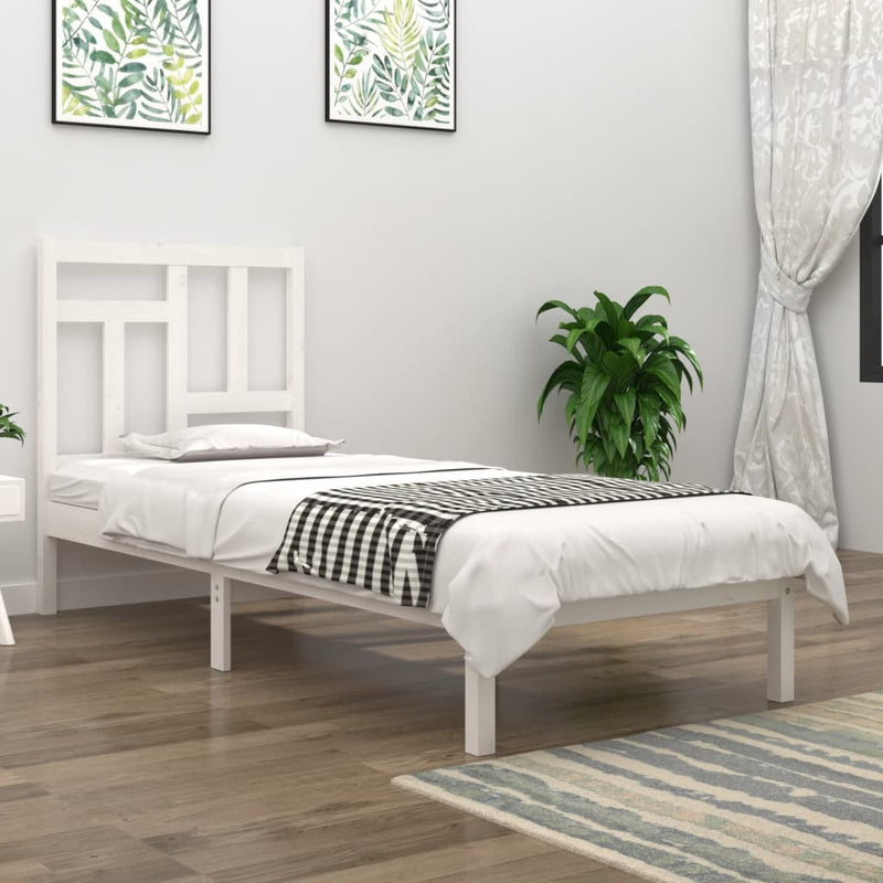 vidaXL fehér tömör fenyőfa ágykeret matrac nélkül 90 x 190 cm