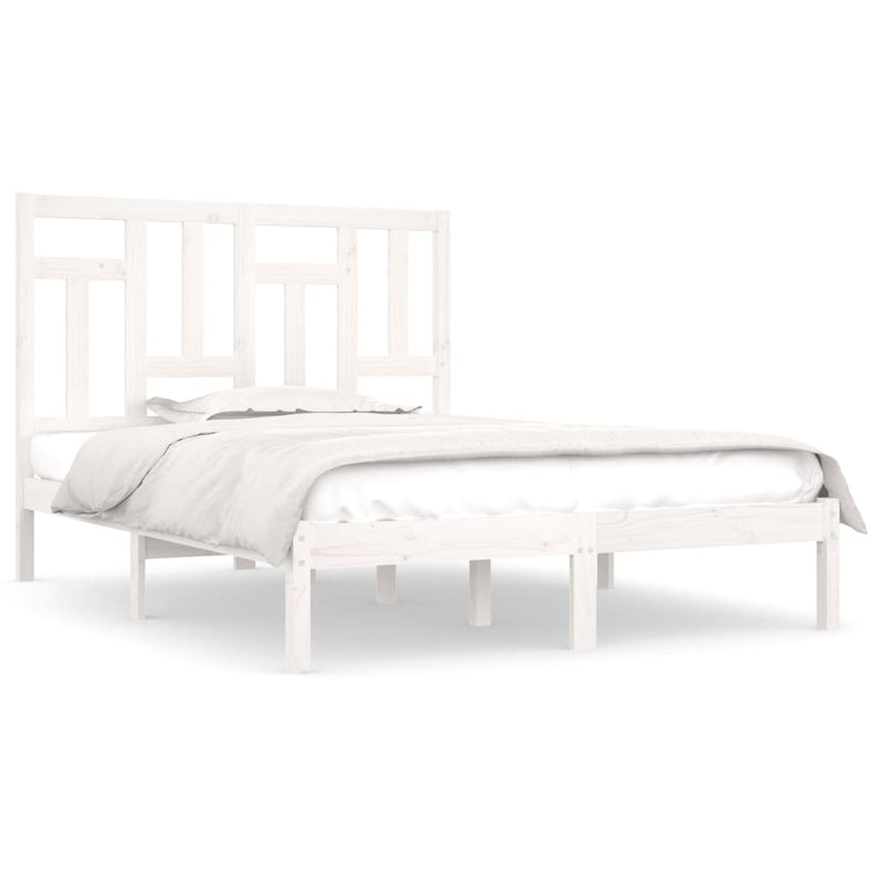 vidaXL fehér tömör fenyőfa ágy matrac nélkül 120 x 200 cm