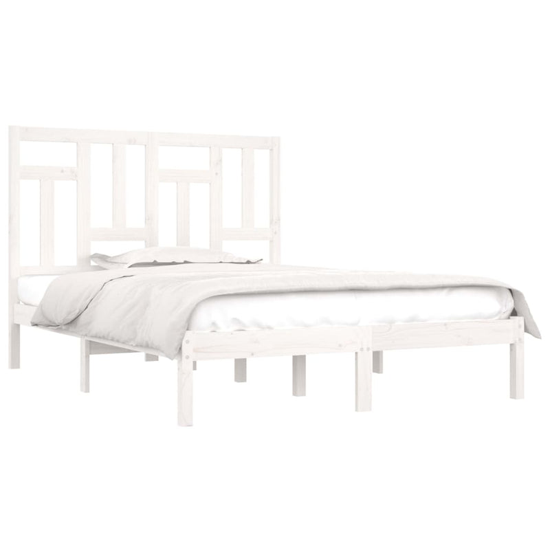 vidaXL fehér tömör fenyőfa ágy matrac nélkül 120 x 200 cm