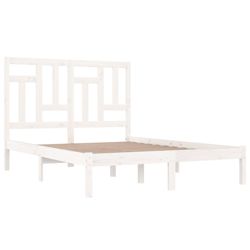 vidaXL fehér tömör fenyőfa ágy matrac nélkül 120 x 200 cm
