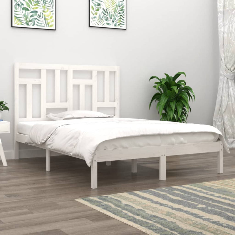 vidaXL fehér tömör fenyőfa ágy matrac nélkül 120 x 200 cm