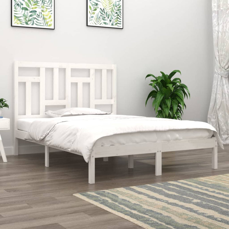 vidaXL fehér tömör fenyőfa ágy matrac nélkül 140 x 200 cm